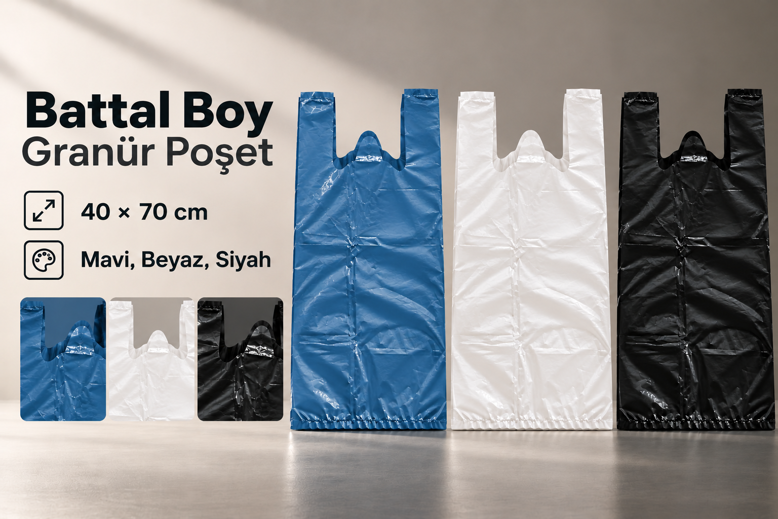 Battal Boy Granür Poşet